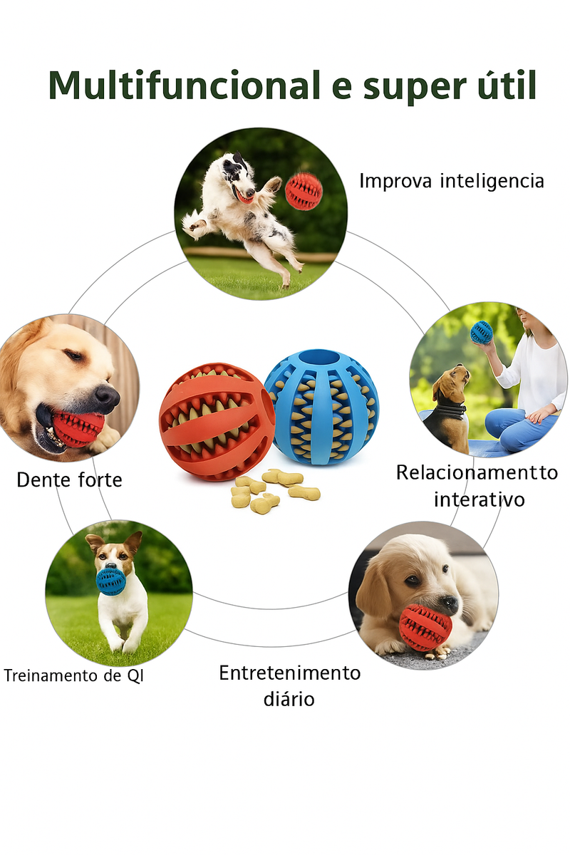 Bola Interativa de Borracha para Cães