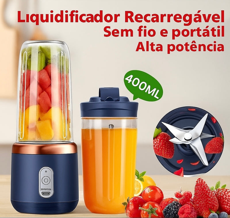 Mini Liquidificador Portátil 2 Copos