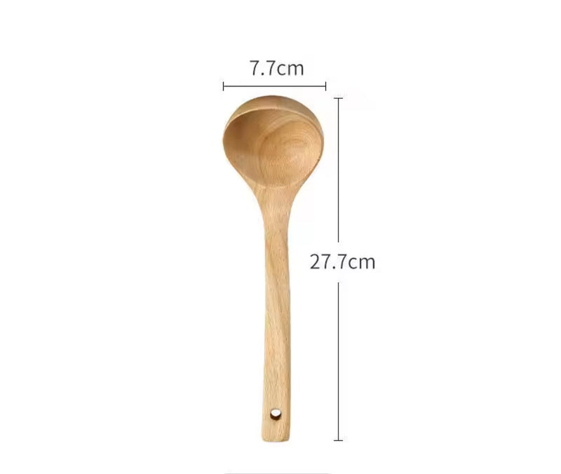 Conjunto de Utensílios de Madeira Natural