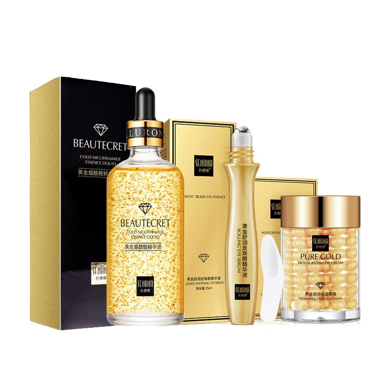 Kit de Cuidados Faciais 24K Ouro