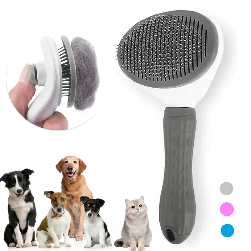 Escova Removedora de Pelos com Auto-Limpeza para Pets