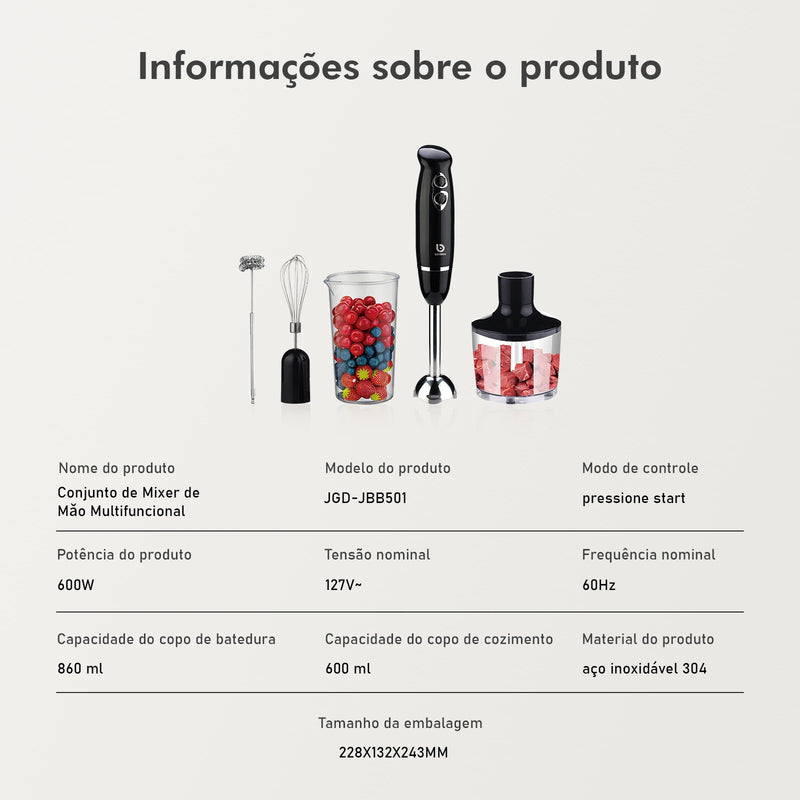 Mixer 4 em 1 potátil Elétrico